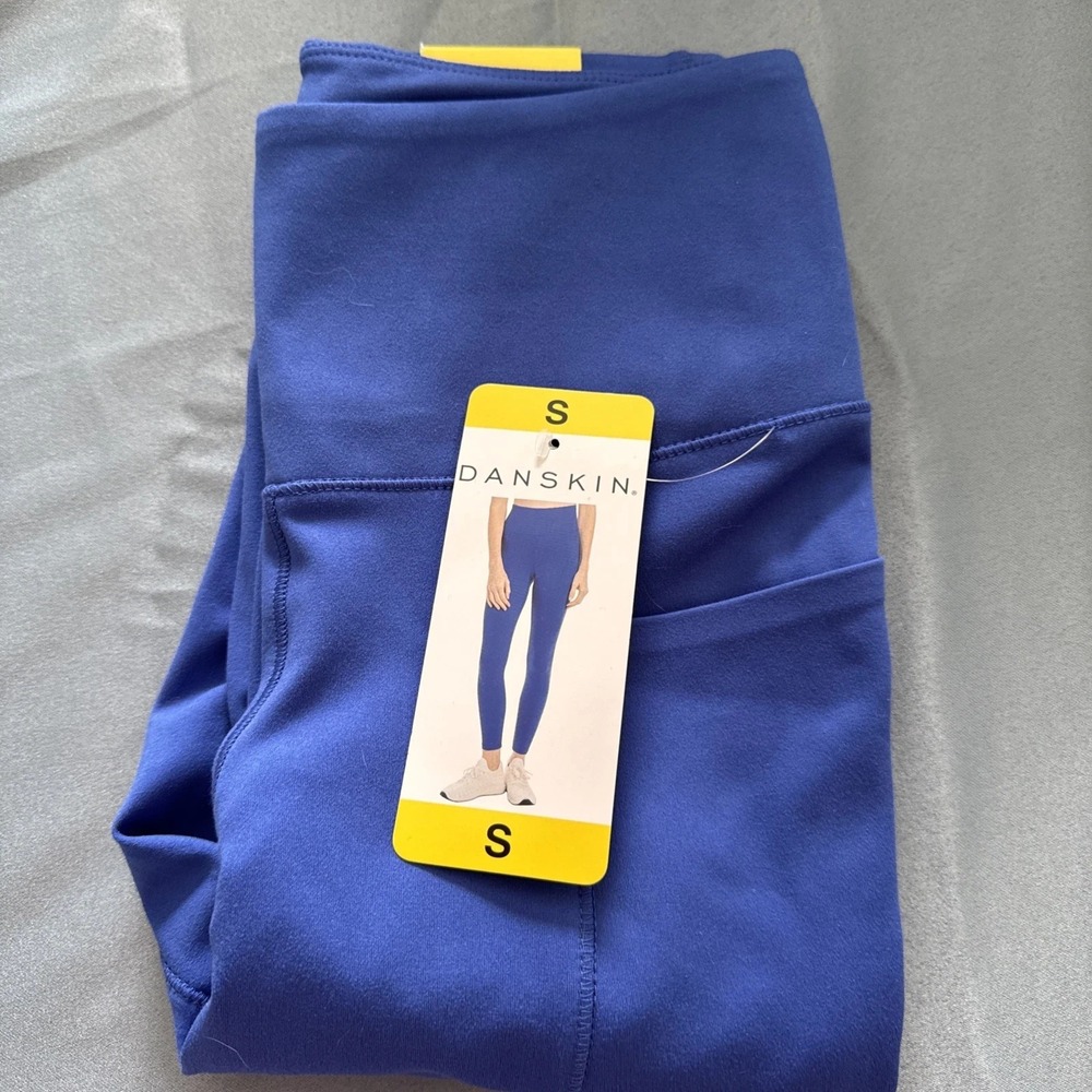 Danskin Women's Yoga Pants High Waisted Active Leggings,Dazzling Blue,Small